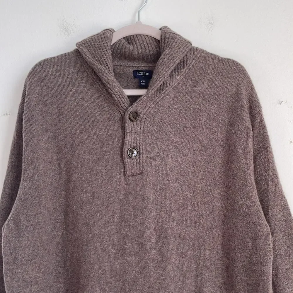 J. Crew lambs wool blend shawl collar pullover sweater sz XXL